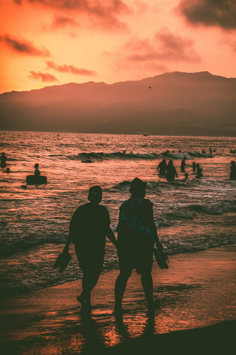 scenics - nature, water, sea, beauty in nature, Santa Monica, Landscape, real people, Mountain, Sunset, 5K, Waves, Mahjur, lifestyles, outdoors
