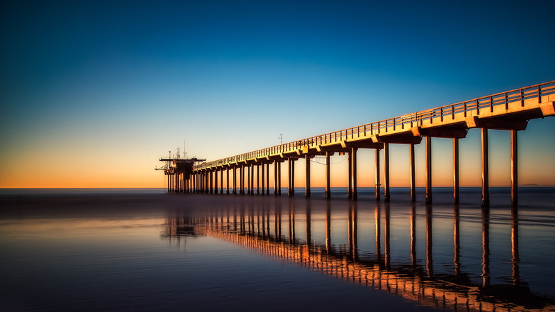 Beach, winter, sea, bridge, Coast, body, pacific ocean, brown, ocean  pacific, canon 5d mark iii, sunset, mark 3, Long Exposure, hot, water, reflection