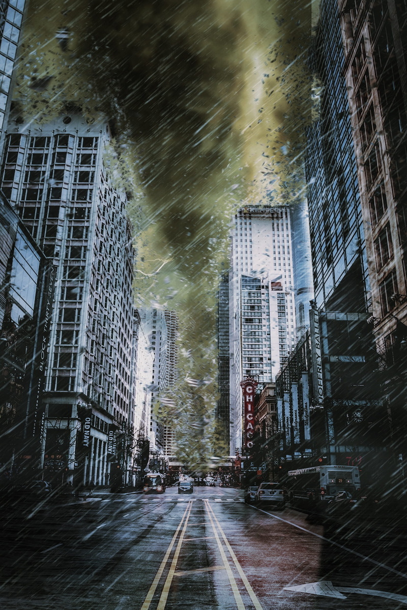 1080P, city, rainy season, building, sky, thunderstorm, downtown, district, urban, transportation, america, rain, scenic, skyscraper, skyline, outdoors
