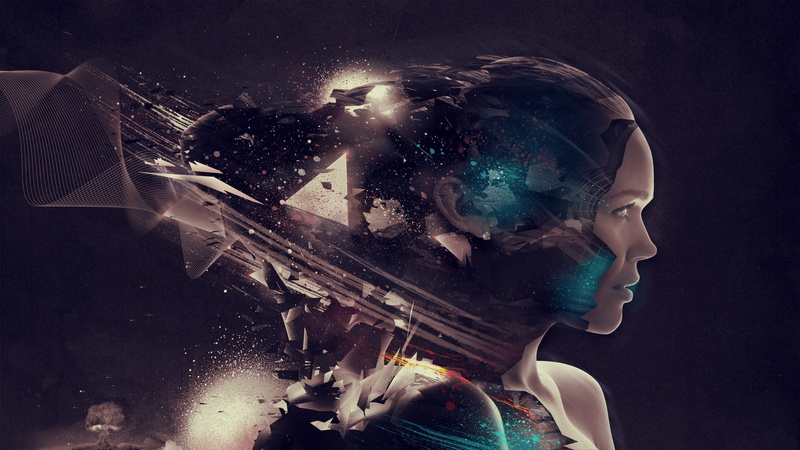 2K, abstract, profile, digital art, Paint Splatter, women, face