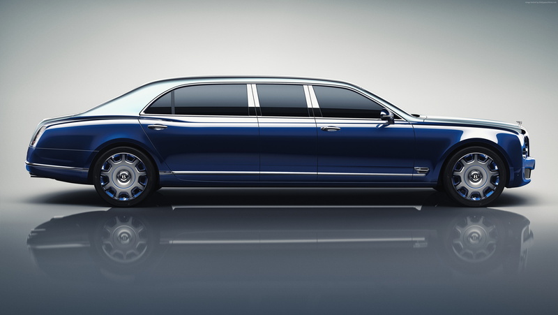 luxury cars, blue, Geneva Auto Show 2016, Bentley Mulsanne Grand Limousine, 4K