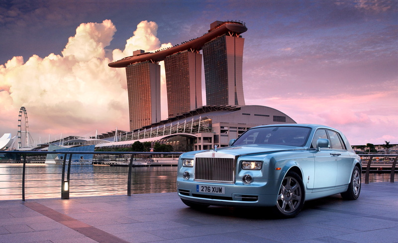 Rolls-Royce, Singapore, landscape, 1080P, limousine, the city