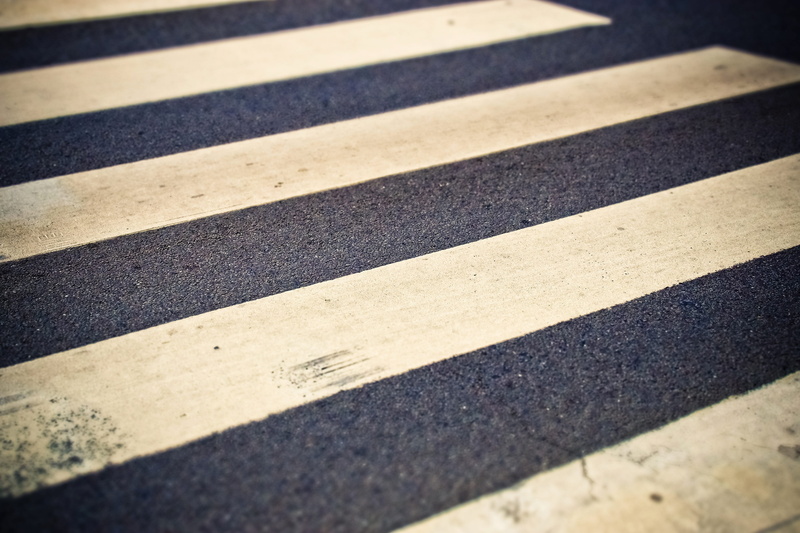 asphalt, road, lane, city, white, black and white, concrete, ground, cross, marking, street, striped, stripes, crosswalk, symbol, day, transportation, road marking