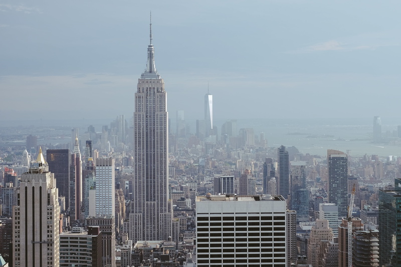 scenery, skyscraper, travel, built structure, state, york, metro, buildings, day, architecture, 4K, office, tall - high, tourism, smog, empire, crowd