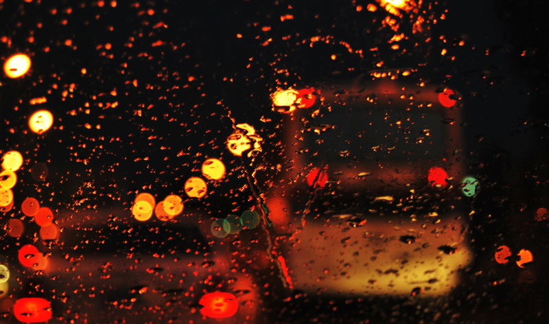 urban, traffic, bokeh, 2K, water drops, buses