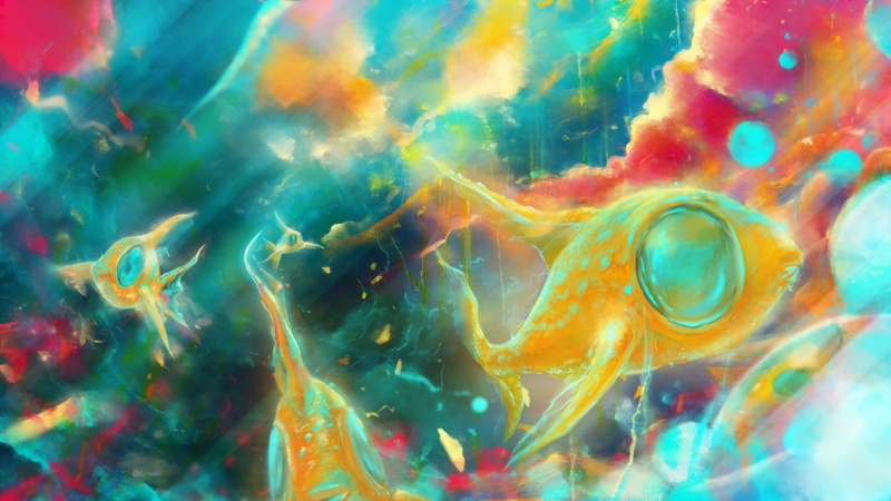 art, Abstract, 1080P, x, sports, 1920x1080 px, px, hd, FISH, water, multicolor