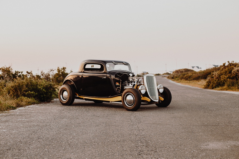 black, motor vehicle, sports helmet, journey, ford, shiny, wheel, daytime, vintage, shine, car, classic, vehicle, antique, one person, land vehicle, day