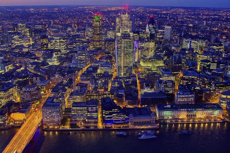 river, rise, built structure, water, London, glass, aerial view, illuminated, high, buildings, building, architecture, residential district, building exterior