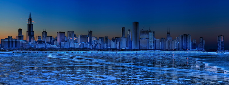cityscape, chicago, sky, no people, 8K, nature, financial district, City, urban skyline, skyline, water, rise, outdoors, travel destinations, modern, built structure