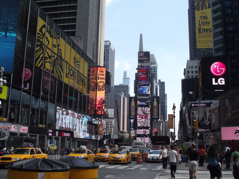 america, text, manhattan, architecture, sign, office, city life, times square, outdoors, building, new york, city street, street, 2K, cityscape, car, modern