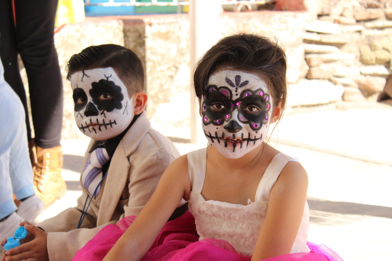 people, caucasian Ethnicity, catrina, children only, looking at camera, Halloween Costume, men, Day Of The Dead, child, incidental people, lifestyles, focus on foreground