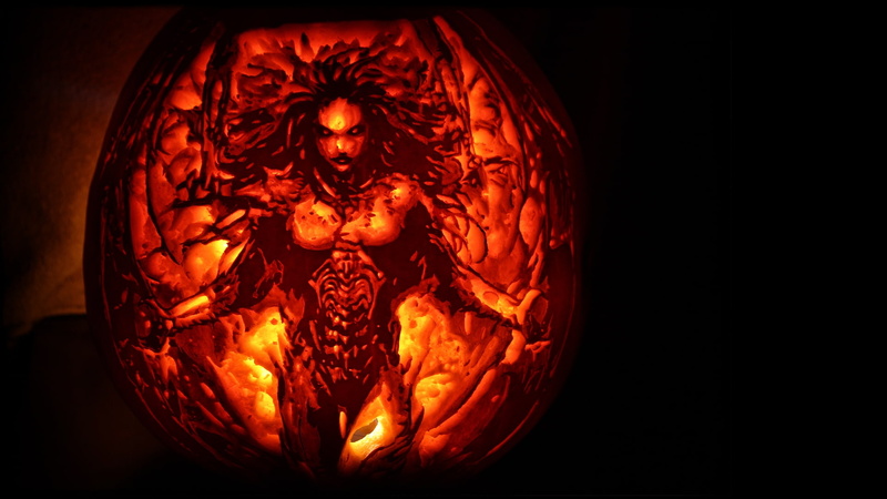 x, art, hd, 1080P, video, ii, games, kerrigan, swarm, wallp, starcraft, zerg, pumpkins, halloween, heart