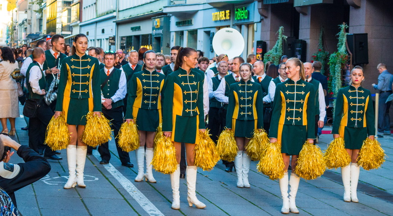 real people, large group of people, street, women, men, wear, clothing, costume, people, standing, costumes, traditional dancing, festival, group of people