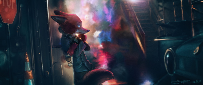 Judy Hopps, noir, Zootopia, 4K, bunny girl, Nick Wilde, bunny ears