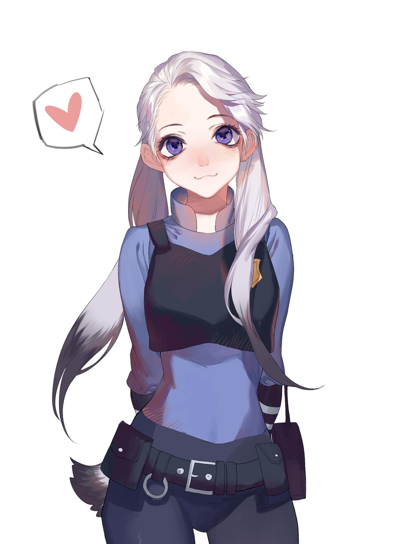 long hair, Zootopia, studio shot, anime, portrait, fashion, young women, white background, looking at camera, anime girls, emotion, cut out, 1080P, beautiful woman