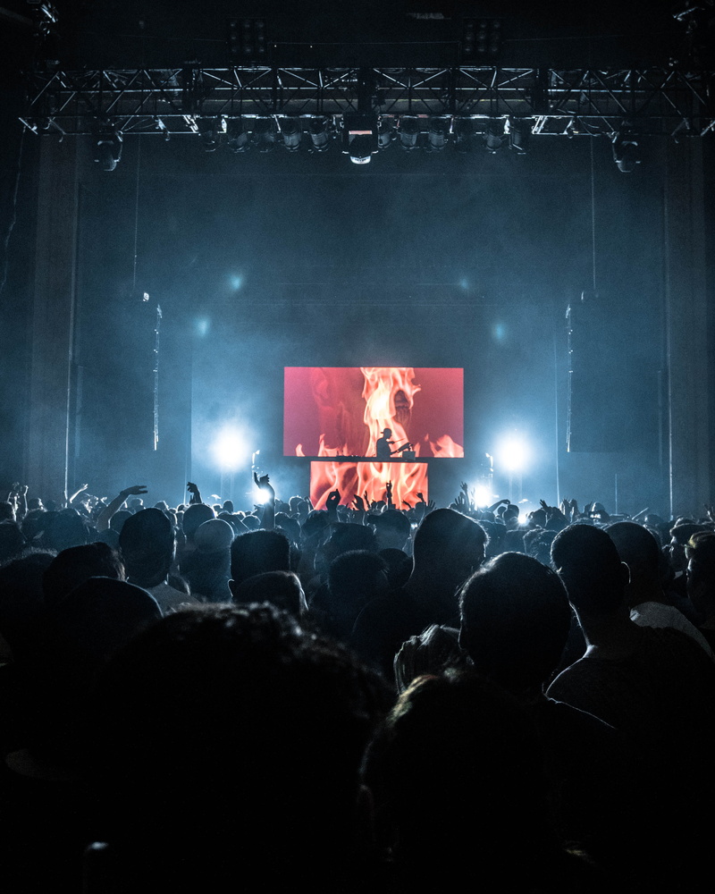 light - natural phenomenon, illuminated, smoke, stage, spectator, enjoyment, lighting equipment, excitement, illenium, nightlife, fun, spotlight, rock music