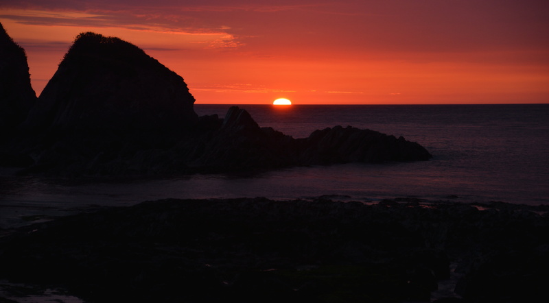 scenics - nature, rocks, nature, beauty in nature, rock, tranquility, sunset, horizon over water, sun, devon, water, sea, stack rock, sky, tranquil scene