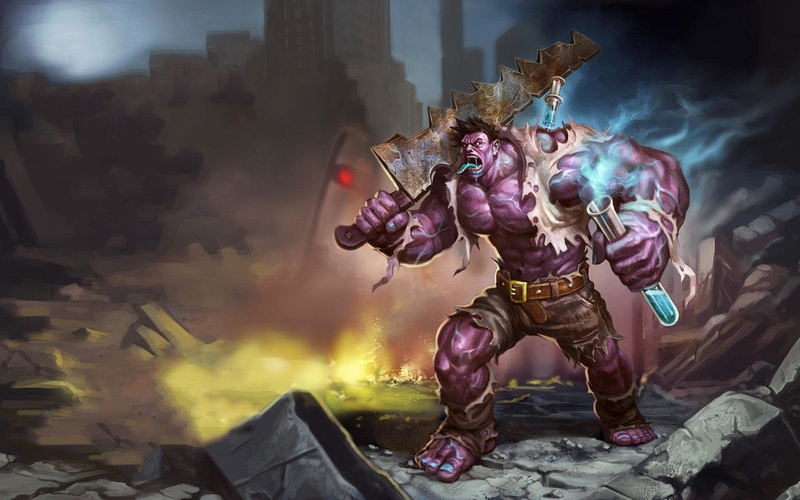 day, art and craft, League Of Legends, representation, monster, outdoors, full length, nature, artwork, military, 720P, architecture, burning, Dr. Mundo (League Of Legends)