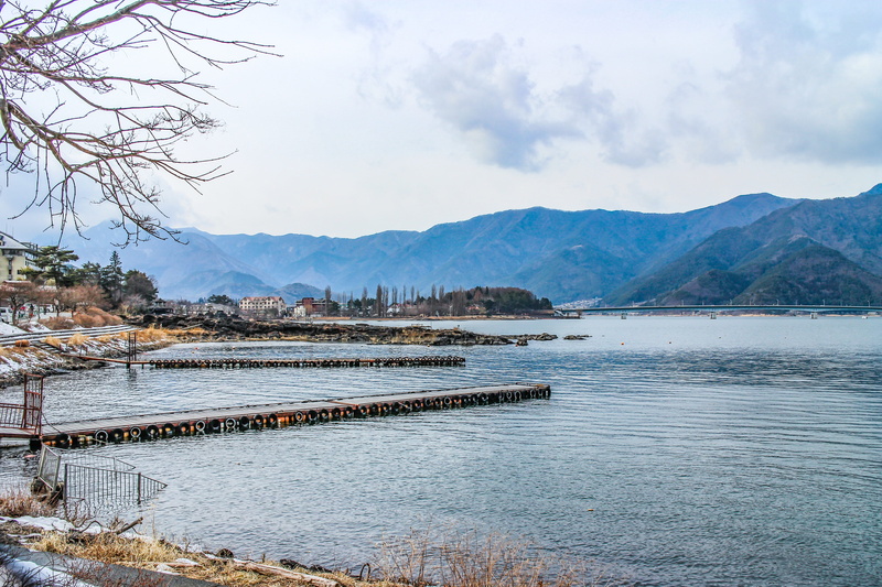 japan, nature, plant, mountain range, kawaguchiko, non-urban scene, tranquility, lake, day, outdoors, cloud - sky, 4K, tranquil scene, water, scenics - nature