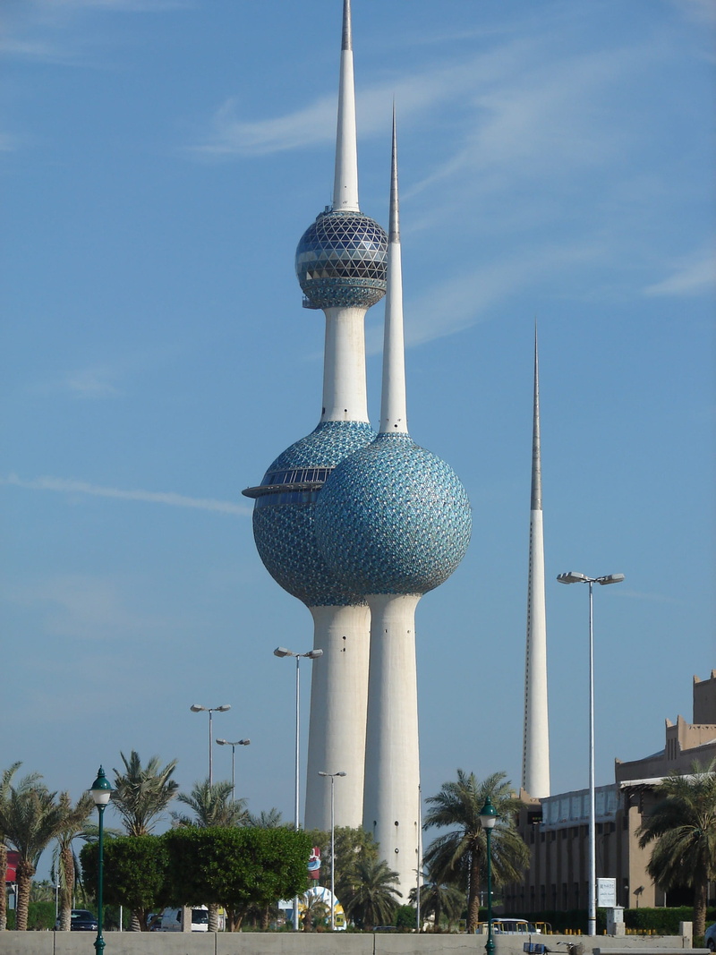 day, travel destinations, sky, a trip to kuwait, spire, city, silver colored, sphere, architecture, television and radio, travel, global communications
