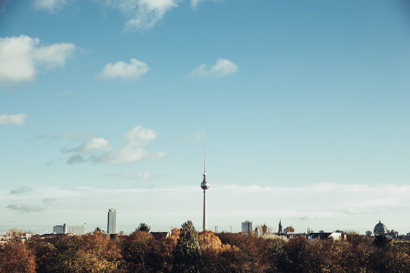 landmark, architecture, view, day, technology, tv tower berlin, sphere, building, germany, built structure, city, television, panoramic, cityscape, skyscraper