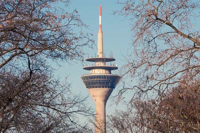 television Tower - Berlin, travel destinations, architecture, tall - high, low angle view, branch, no people, street light, urban, building exterior, tv tower
