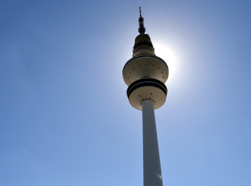 travel destinations, Architecture, blue sky, travel, radio tower, building Exterior, no people, building, hanseatic city, tourism, Tv Tower, Hamburg, tower