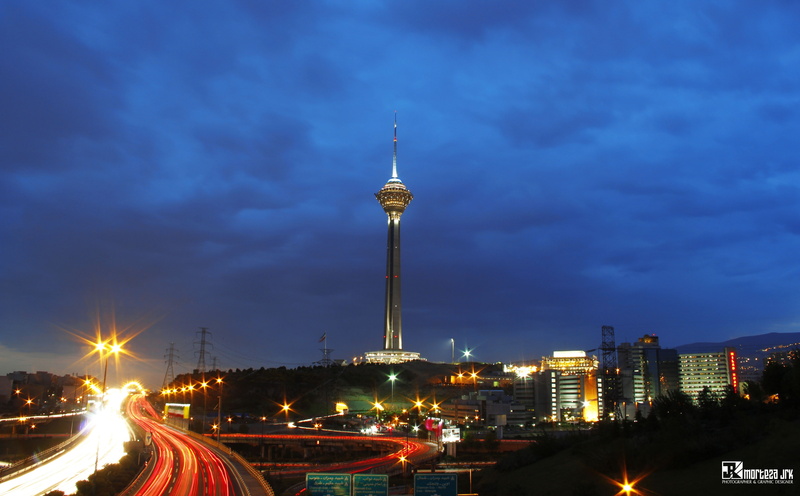 tower, nature, no people, spire, transportation, 5K, photo, outdoors, building, tall - high, timelapse, office building exterior, tehran, illuminated