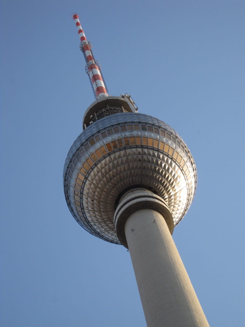 travel, day, tv tower, global communications, blue, building exterior, low angle view, tower, spire, tall - high, berlin, no people, built structure, communication