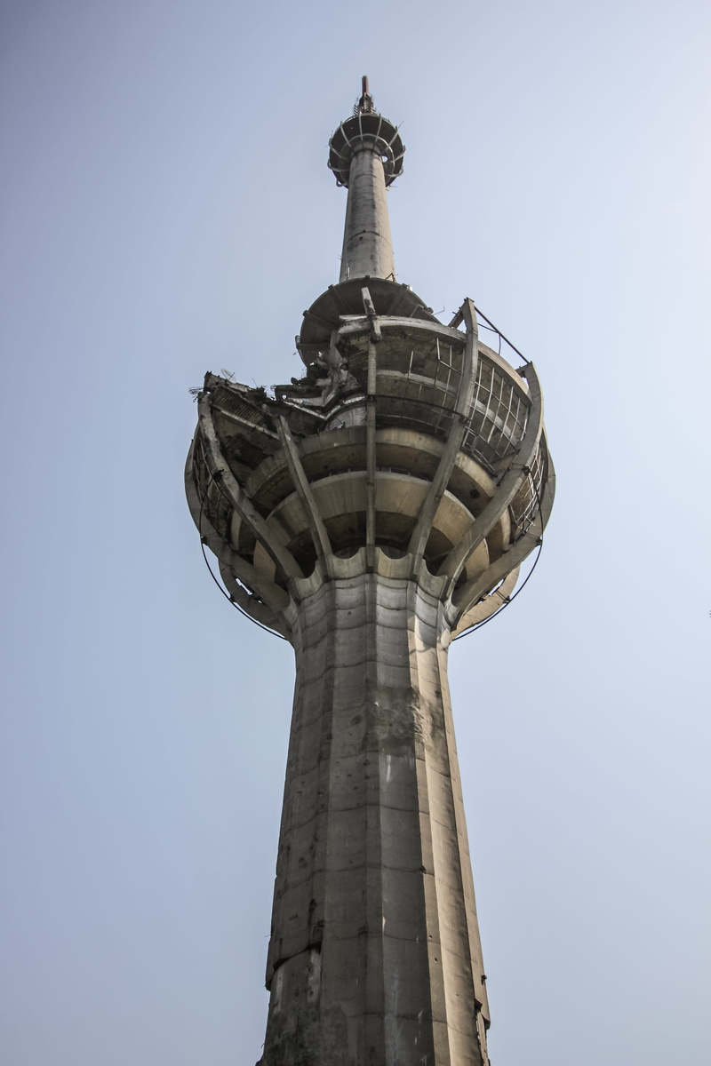 architecture, destroyed, national park, travel destinations, war, low angle view, architectural, art and craft, brutalist, sky, tourism, city, tower, architectural column