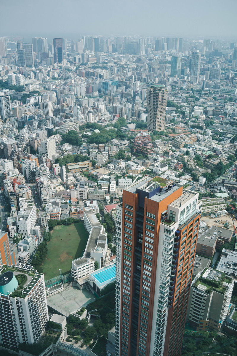 town, apartment building, high angle view, modern, outdoors, crowded, office building, road, high rise, day, tall - high, building, tokyo, landscape, skyscraper