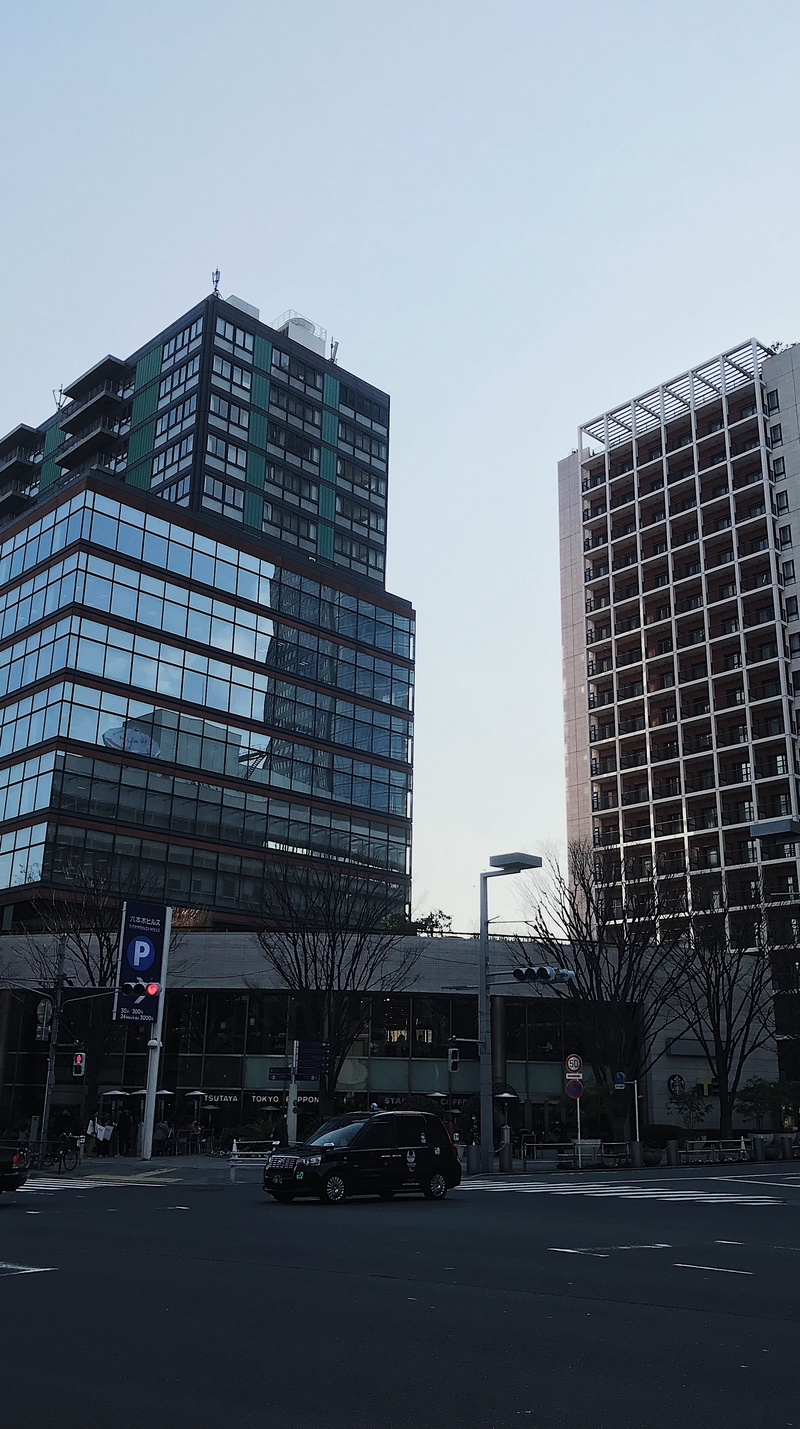 japan, office, car, land vehicle, low angle view, motor vehicle, modern, no people, sky, 4K, asphalt, nature, office building, town, office building exterior