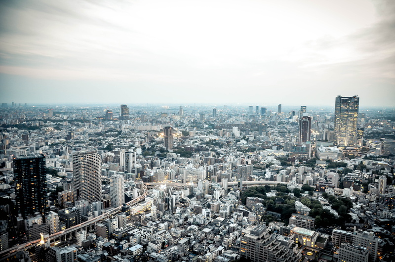 office building exterior, travel destinations, high angle view, sky, japan, architecture, crowded, skyscraper, outdoors, 4K, city, tower, apartment, house