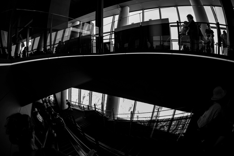 people, leisure activity, silhouette, medium group of people, women, railing, minato-ku, transportation, day, outdoors, 4K, built structure, group of people