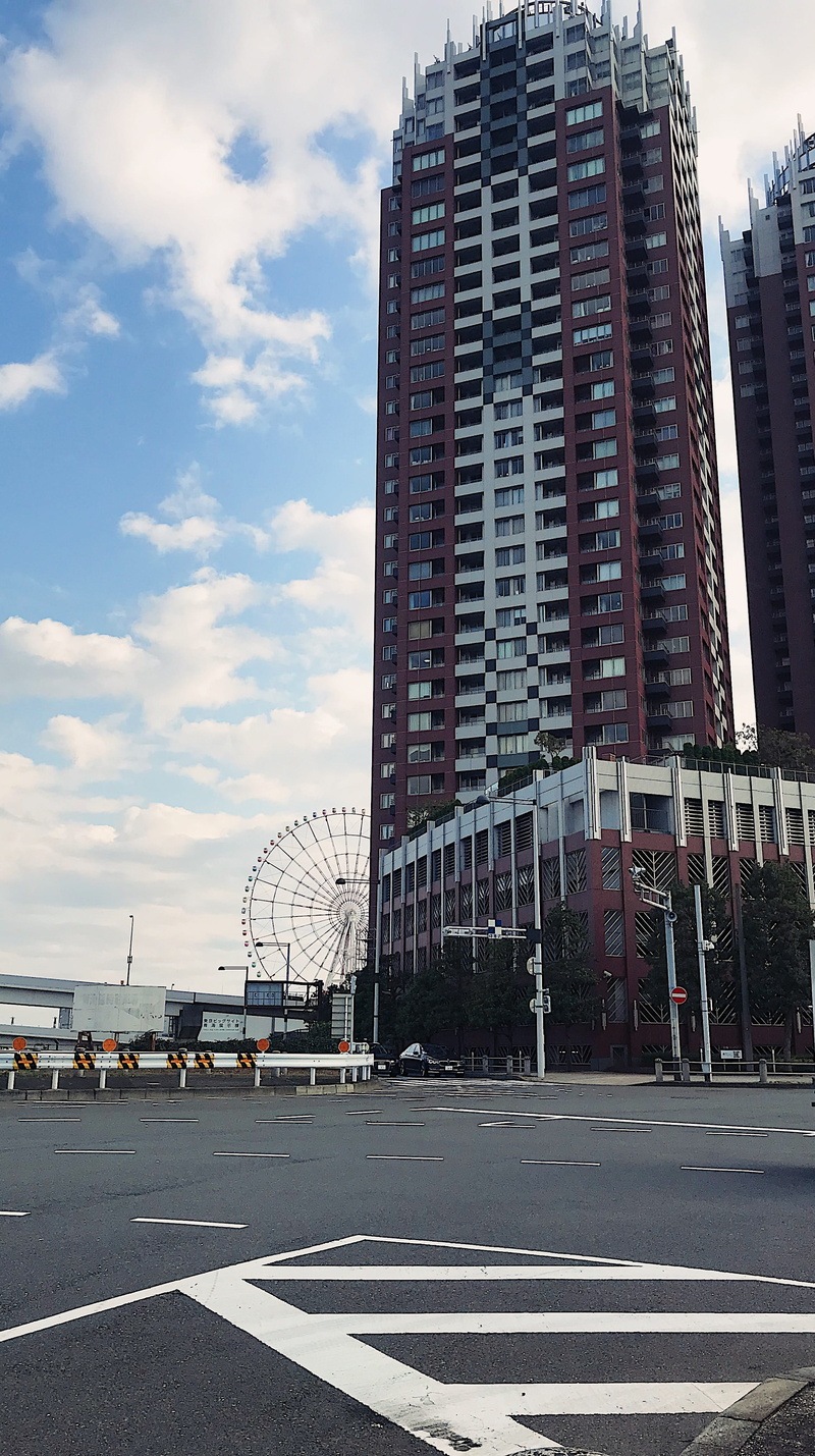japan, building, skyscraper, intersection, sky, person, road marking, office building exterior, town, outdoors, modern, 4K, street, built structure, unnamed road