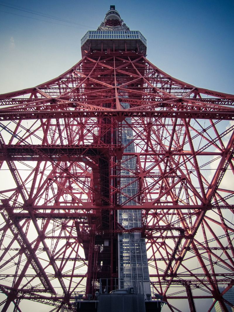 no people, japan, travel, architecture, low angle view, minato-ku, day, tall - high, outdoors, city, nature, clear sky, sky, metal, 4 chome-2-8 shibakōen
