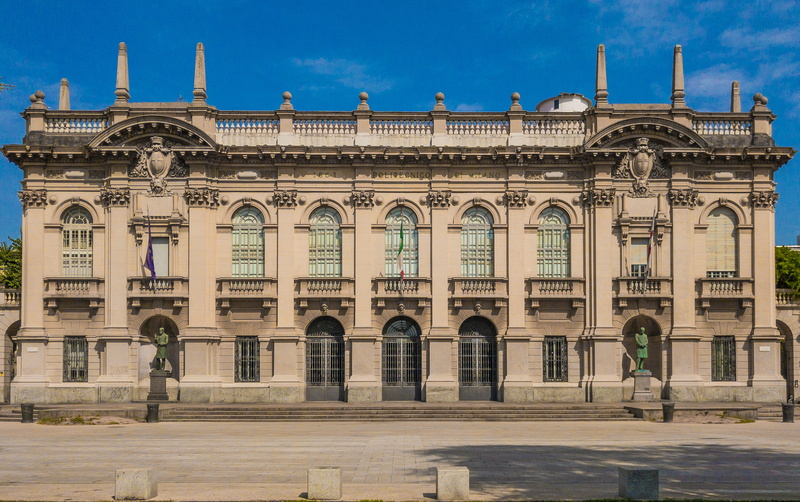 the past, building exterior, no people, university, architecture, statue, architectural column, sky, italia, government, art and craft, window, sculpture