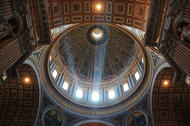 dome, belief, building exterior, st peters basilica, history, vatican, art and craft, ornate, ceiling, illuminated, 2K, cupola, architecture, window, building