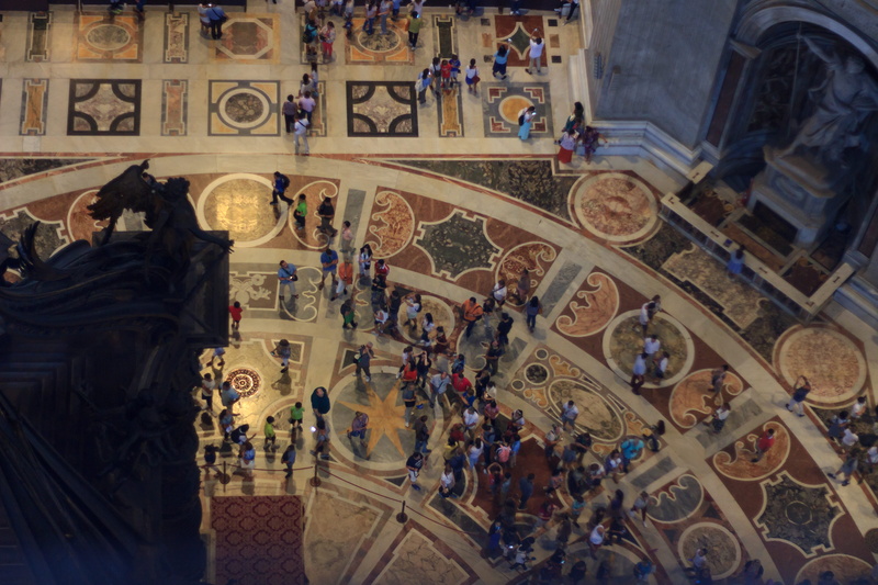 rome, cathedral, architecture, travel destinations, craft, st. peters basilica, st peter, indoors, spirituality, real people, mural, ceiling, group of people