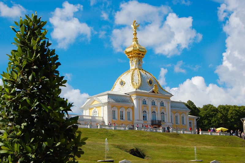 spirituality, russia, structure, building exterior, megalopolis, st petersburg russia, built structure, building, tree, yellow, cloud - sky, leningrad