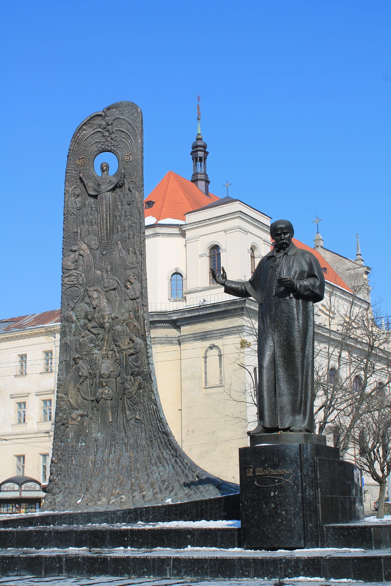 megalopolis, travel, art and craft, spirituality, religion, history, architecture, statue, clear sky, monument, shevchenko, place of worship, creativity