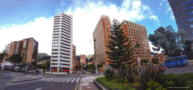 modern, torres, outdoors, cl. 71a #6-1, exploracion, day, colombia, calle, motor vehicle, tree, edficios, landscape, panoramica, transportation, car, bogota