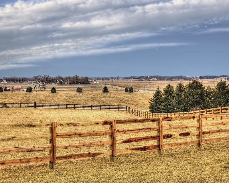 colorful, fence, trees, flowers, bill sturgell, art print, hay, sturgell, beauty in nature, blue skies, agriculture, landscape, scenic, foliage, farm, photography