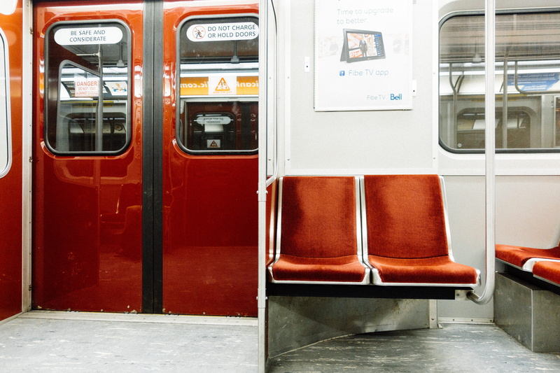 city, rail transportation, public transit, travel, seat, train, ttc, absence, subway train, no people, train - vehicle, 5K, railroad car, vehicle seat