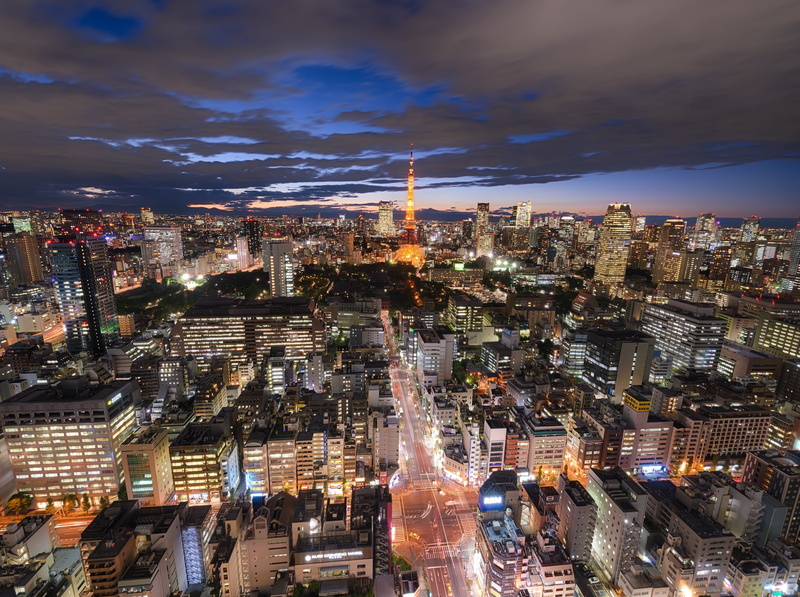 trade, skyscraper, worldtradecenter, minatoku, Center, Night, blinding, architecture, office building exterior, building exterior, Tokyo, Cityscape, building