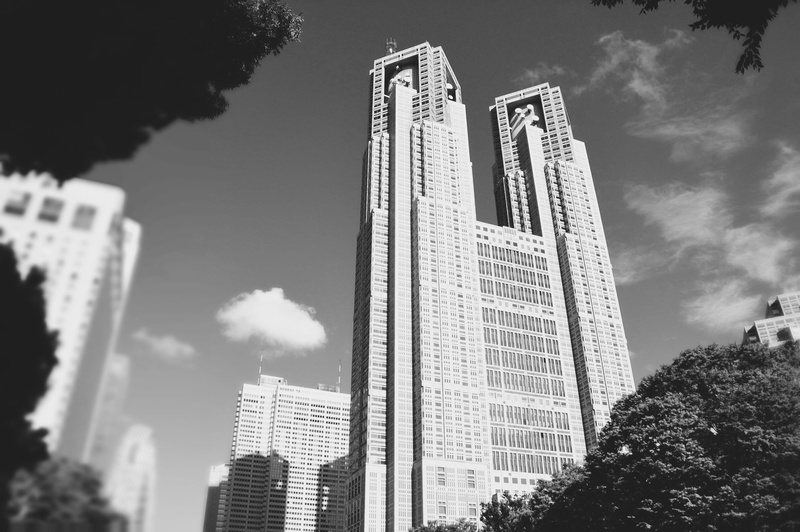 architecture, office building, city, modern, twin, downtown, sky, building exterior, 4K, photography, plant, skytree, apartment building, outdoors, town