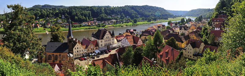 Wehlen, River, Saxony, Stadt, Town, Elbe, house, Germany, 4K