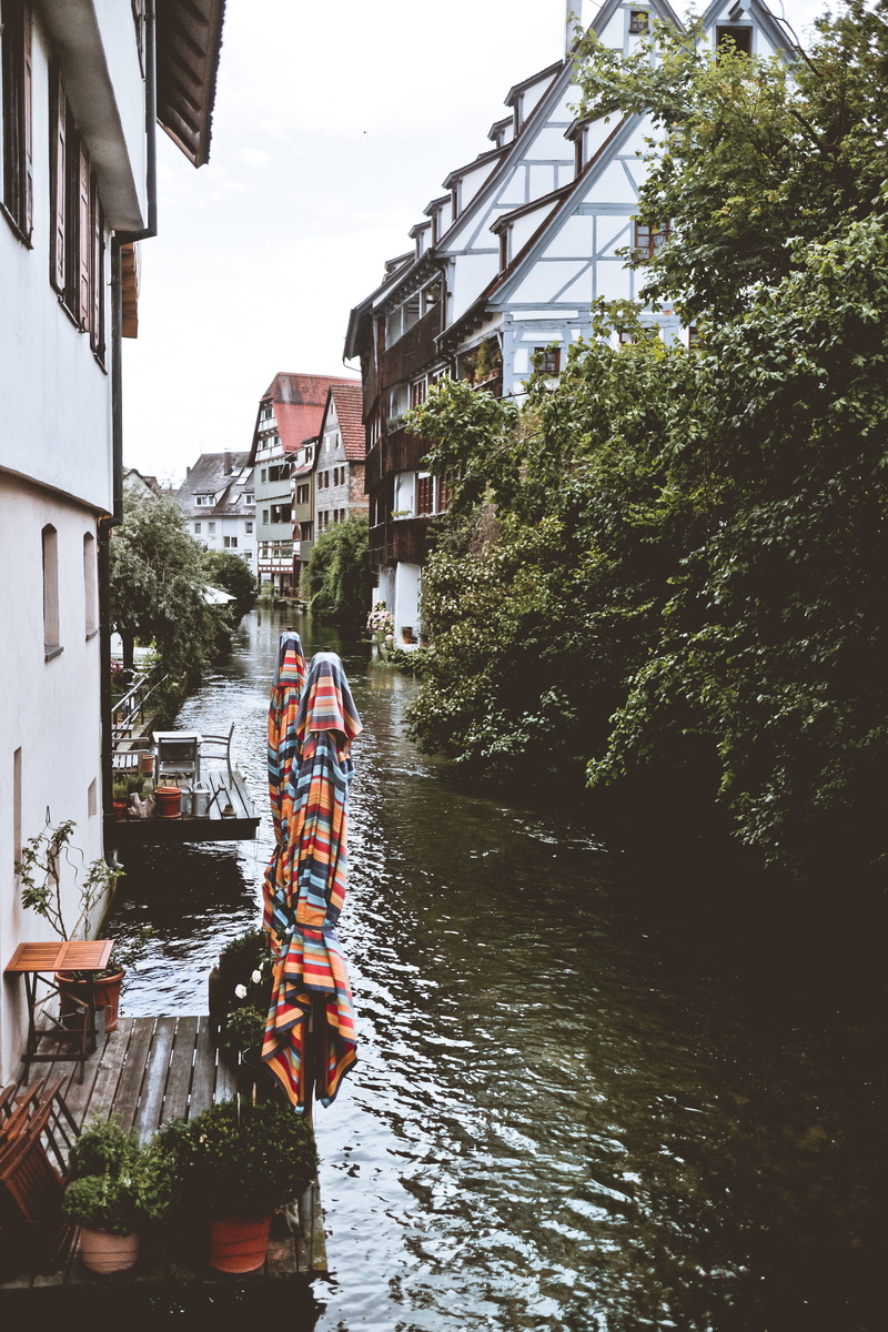 alt, city, channel, ulm, nautical vessel, old, donau, stadt, fachwerk, transportation, germany, sky, town, bavaria, kanal, nature, mode of transportation