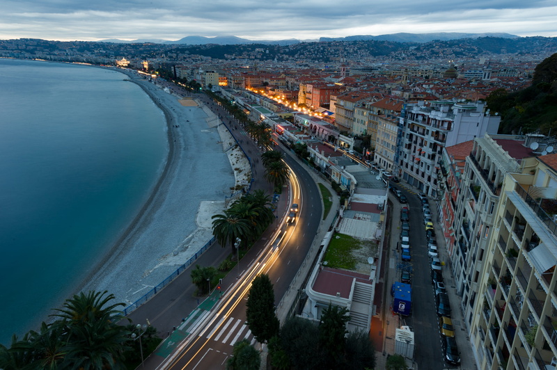 4K, nikon, mode of transportation, france, plant, beach, architecture, city, built structure, transportation, buildings, cityscape, light trails, long exposure