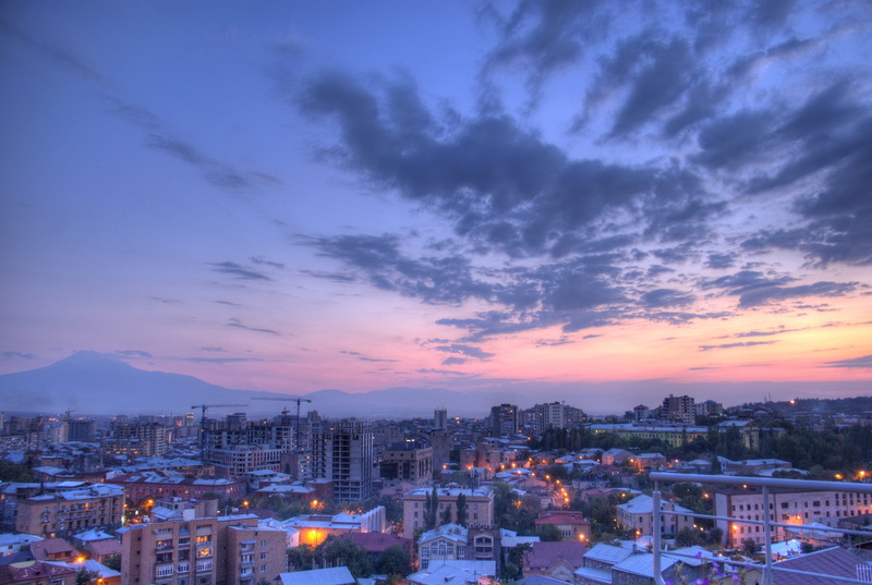 buildings, beauty in nature, outside, clouds, photography, 2K, sky, aerial, building exterior, nature, orange color, city, built structure, town, dusk